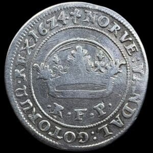 1624, 1 krone, Chr.IV, Sieg 86, Hede 127, Kva. 1+-1 renset