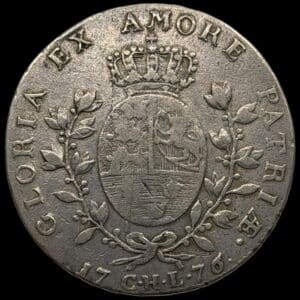 1776 CHL, speciedaler, Chr.VII, Sieg 24.1, Hede 11C, Kva. 1+-1