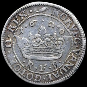 1620, 1/2 krone, Chr.IV, Sieg 79.9, Hede 107A, Kva. 1+-1