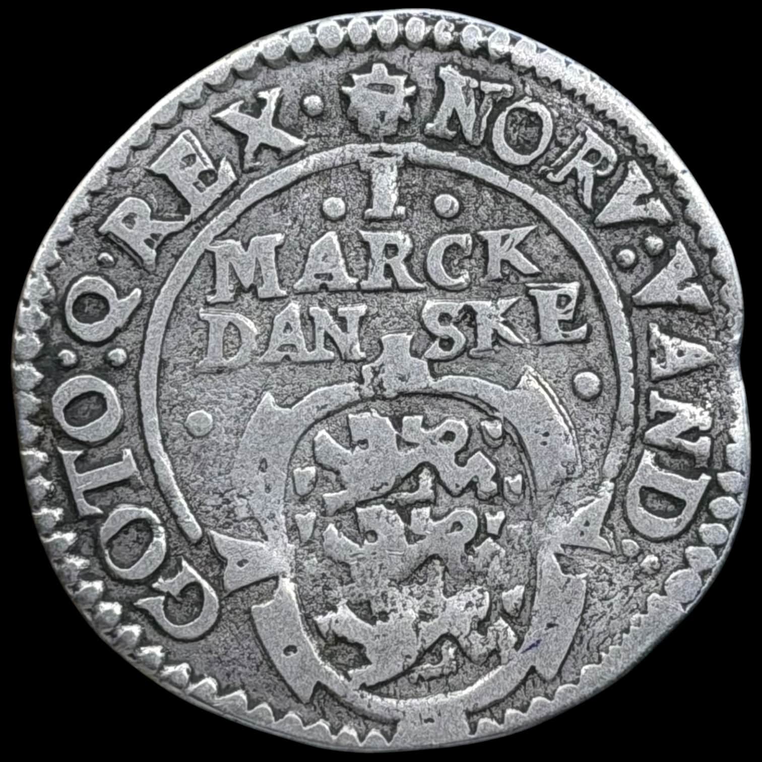 1627, 1 mark, Glückstadt, Chr.IV, Sieg 176, Hede 173, Kva. 1 ridser ex. BR 2305/5275 2023 u.alm årstal - Image 2