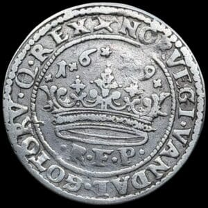 1619, 1/2 krone, Chr.IV, Sieg 79.7, Hede 107B, Kva. 1+-1