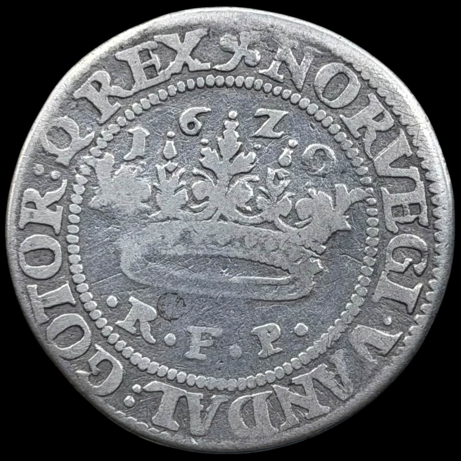 1620, 1/2 krone, Chr.IV, Sieg 79.3, Hede 107A, Kva. 1-1-
