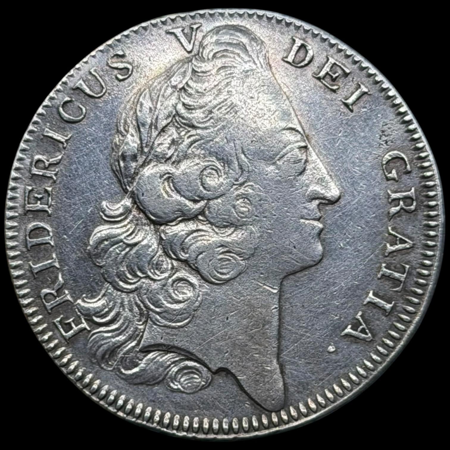 1748, krone, Fre.V, Sieg 12.1, Hede 31A, Kva. 1+-01 svag renset - Image 2