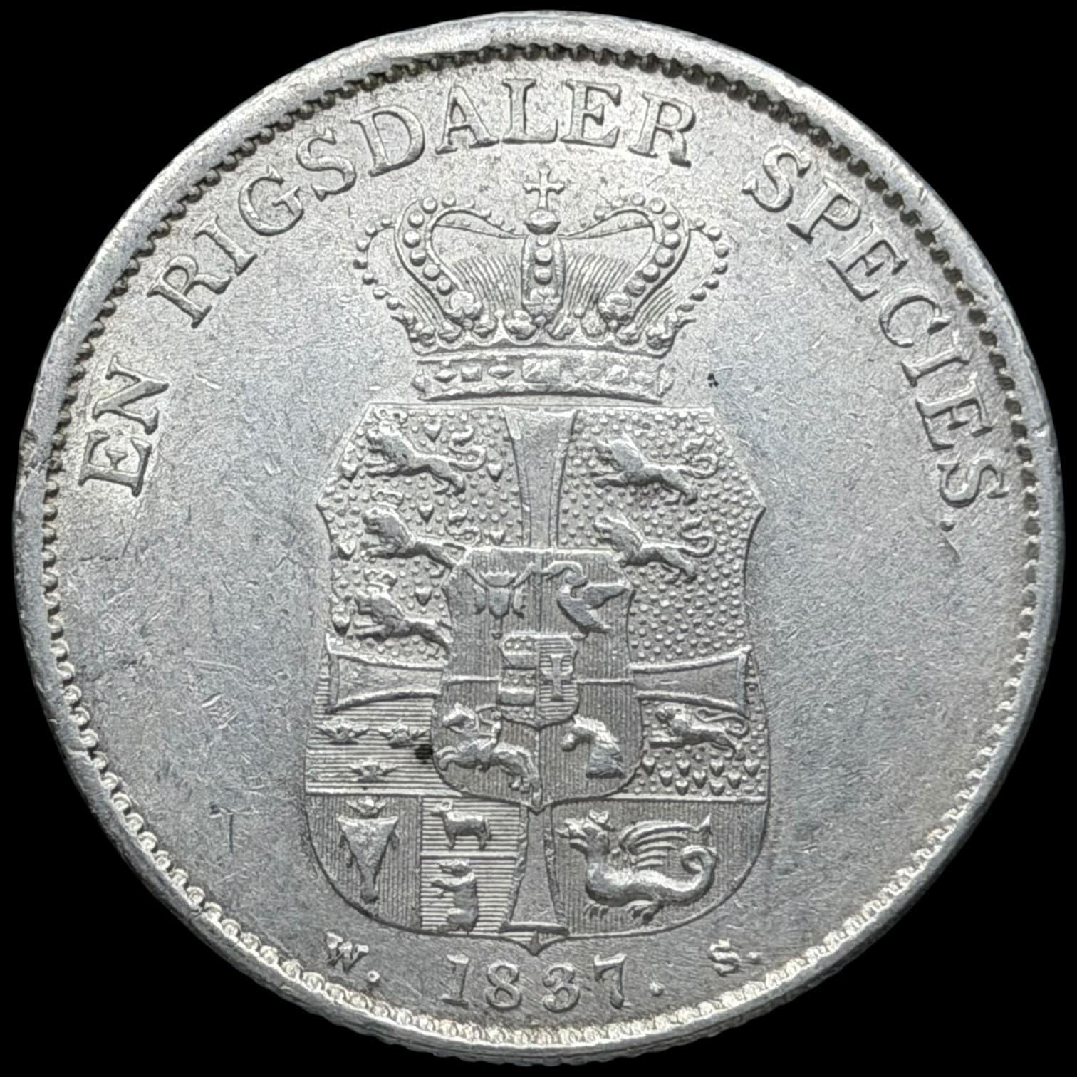 1837 WS, speciedaler, Fre.VI, Sieg 30.3, Hede 26C, Kva. 1+