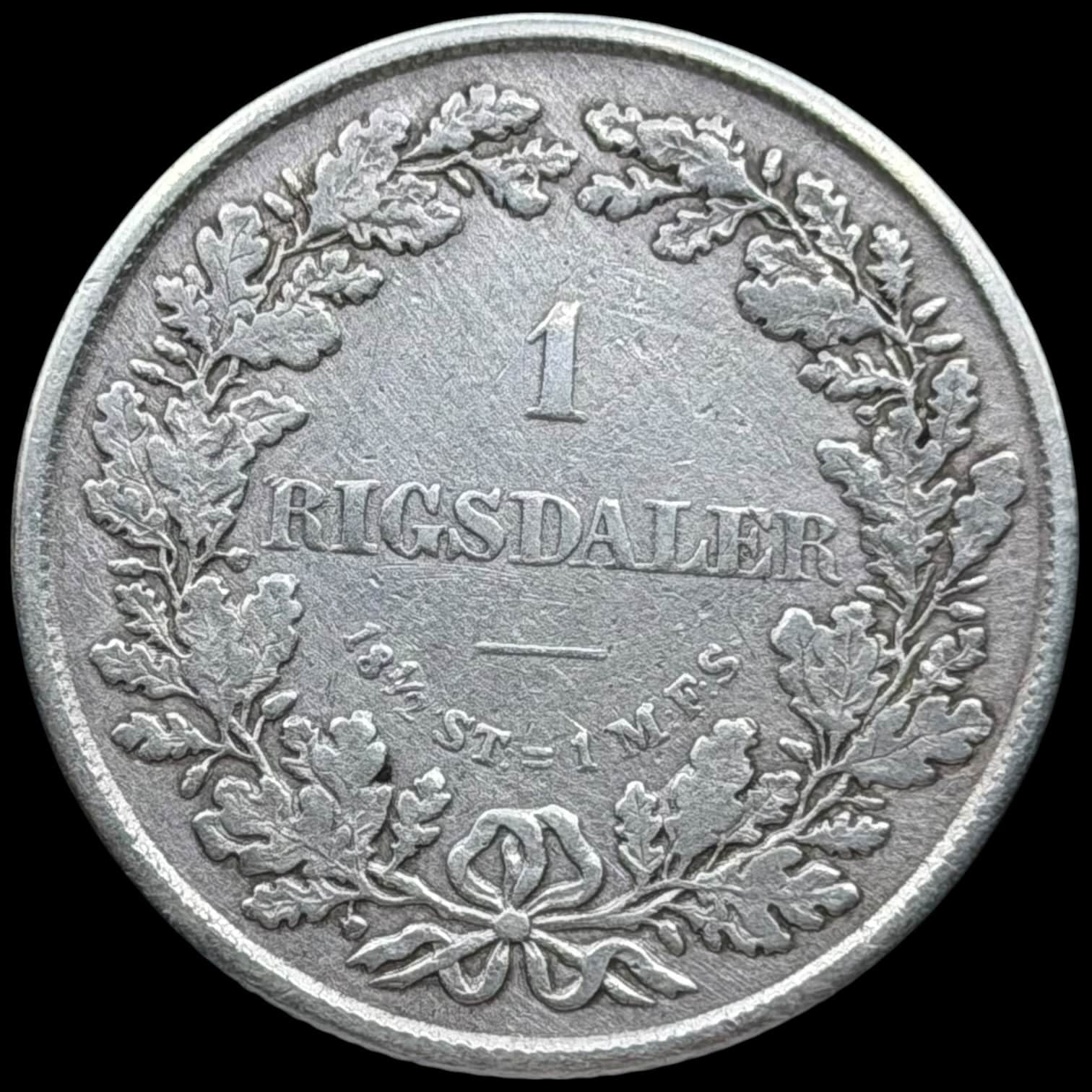 1855 FF, 1 rigsdaler, Fre.VIII, Sieg 13.2, Hede 8B, Kva. 1+ - Image 2