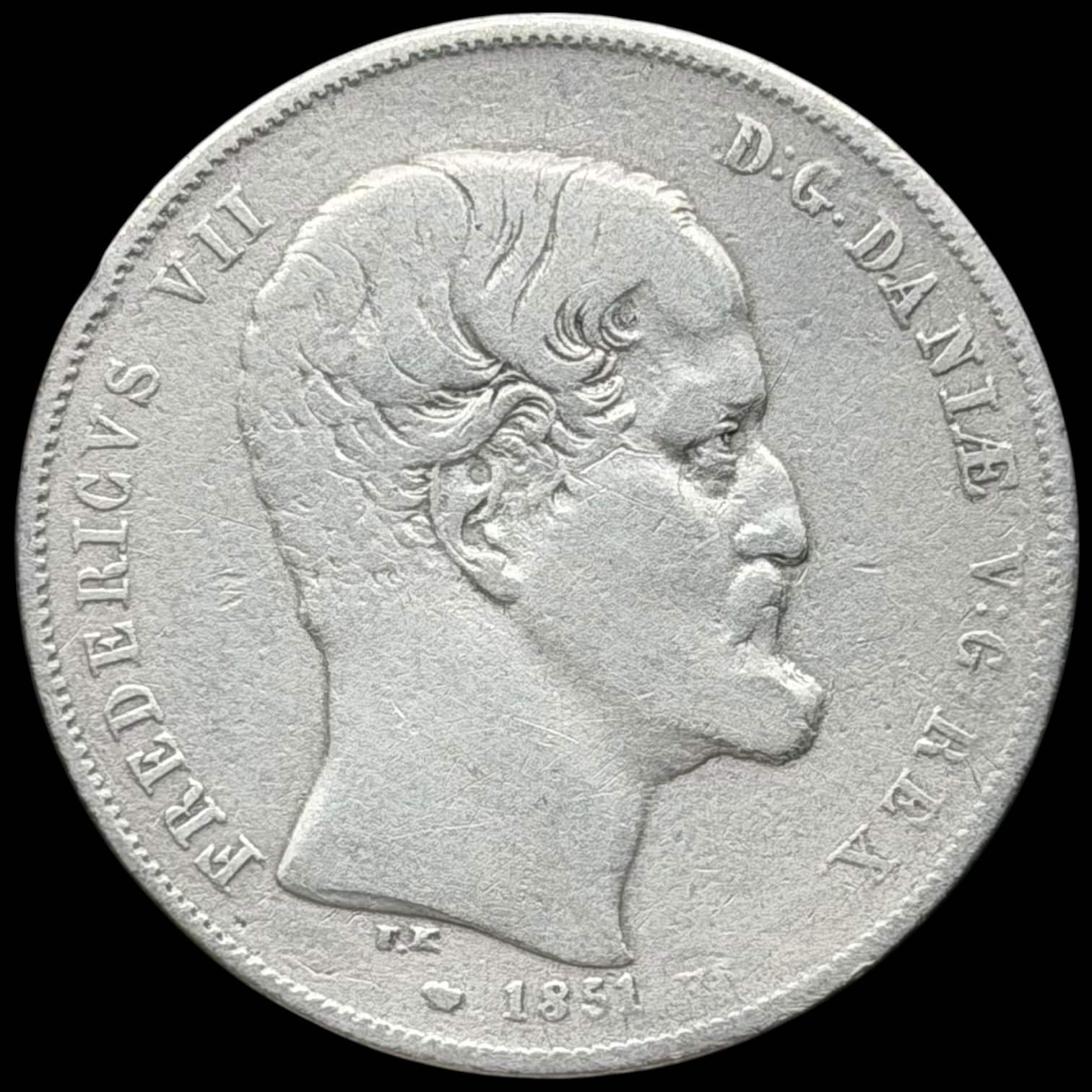 1851 VS, 1 rigsbankdaler, Fre.VIII, Sieg 5, Hede 5, Kva. 1