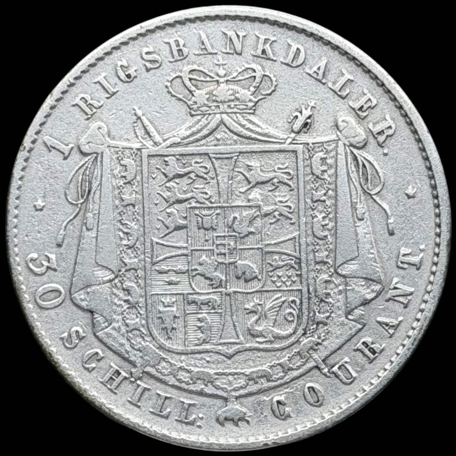 1851 VS, 1 rigsbankdaler, Fre.VIII, Sieg 5, Hede 5, Kva. 1 - Image 2