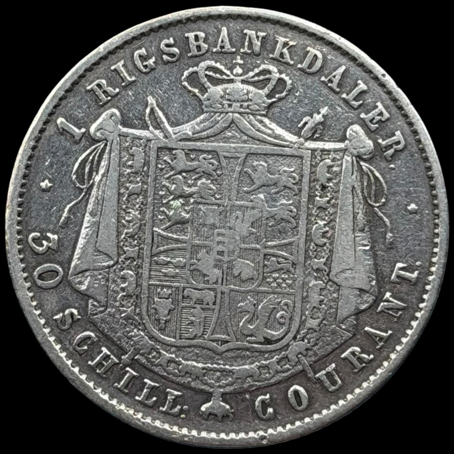 1847 FF, 1 rigsbankdaler, Chr.VIII, Sieg 12.2, Hede 4B, Kva. 1-1+ renset - Image 2