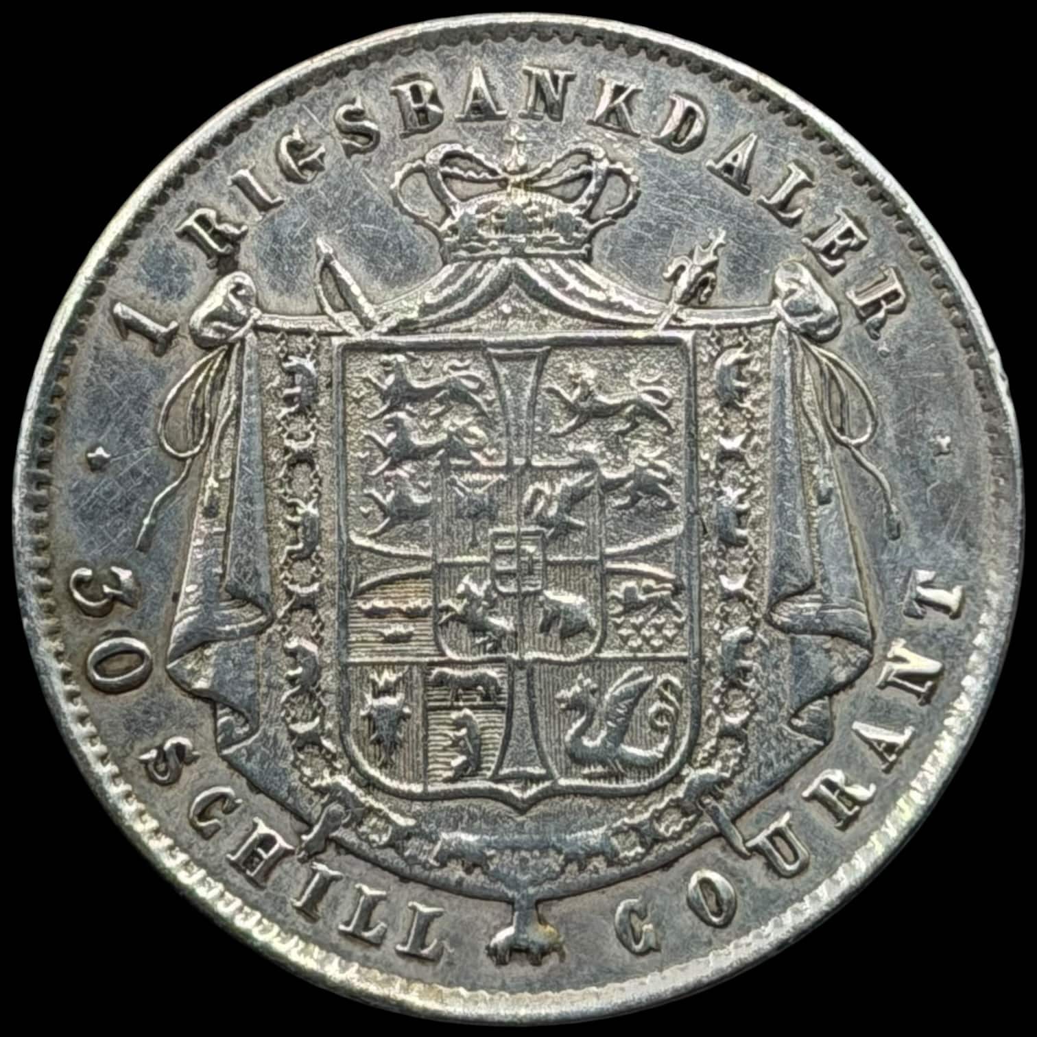 1845 FF, 1 rigsbankdaler, Chr.VIII, Sieg 12.2, Hede 4B, Kva. 1-1+ renset - Image 2