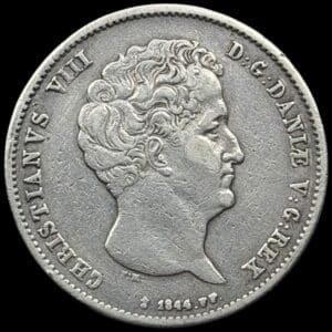 1844 FF, 1 rigsbankdaler, Chr.VIII, Sieg 12.2, Hede 4B, Kva. 1-1+