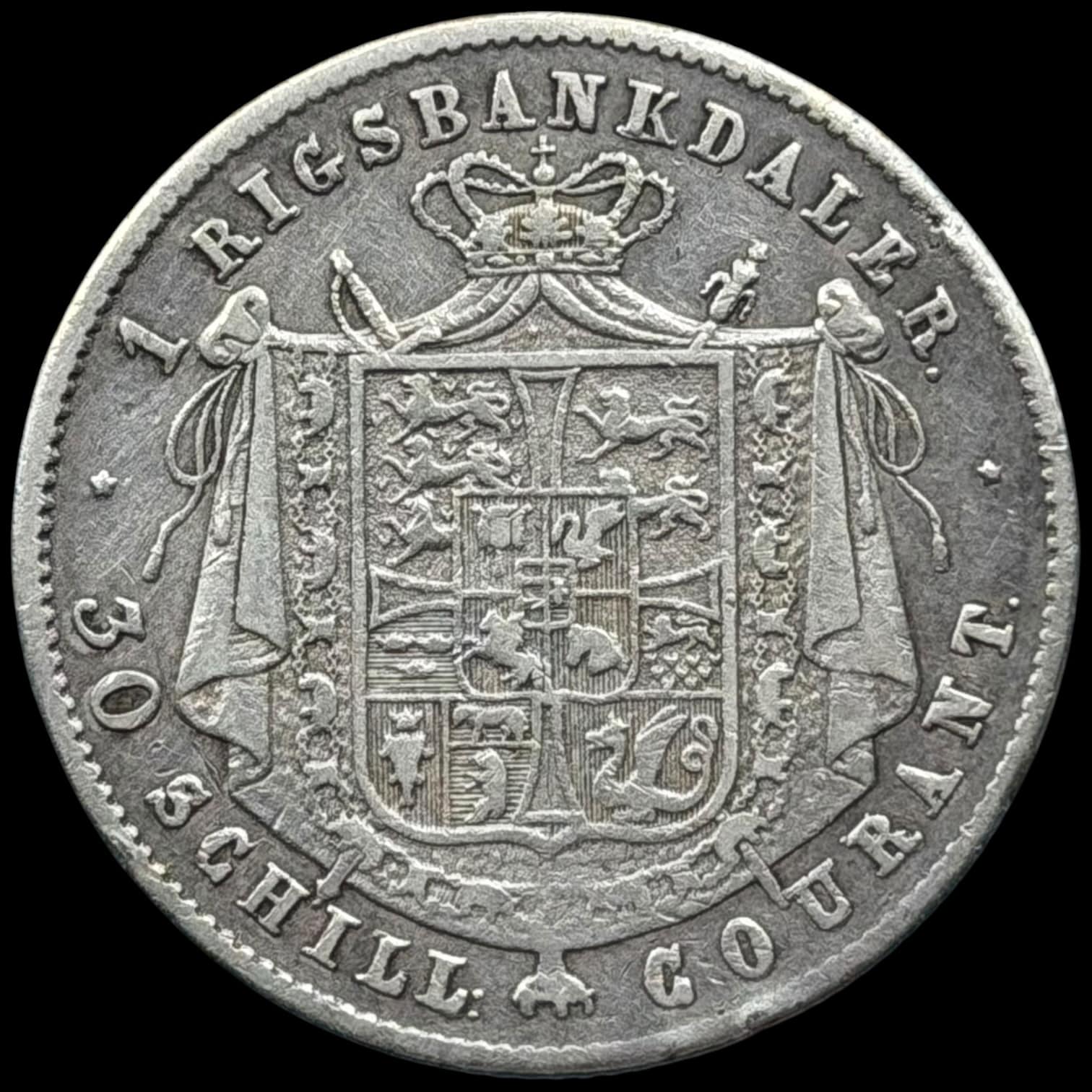 1844 FF, 1 rigsbankdaler, Chr.VIII, Sieg 12.2, Hede 4B, Kva. 1-1+ - Image 2