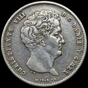 1848 VS, 1 rigsbankdaler, Chr.VIII, Sieg 12.1, Hede 4A, Kva. 1+-1 renset