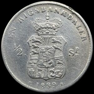 1839 FF, 1 rigsbankdaler / 1/2 speciedaler, Fre.VI, Sieg 28.1, Hede 27A, Kva. 1-1+