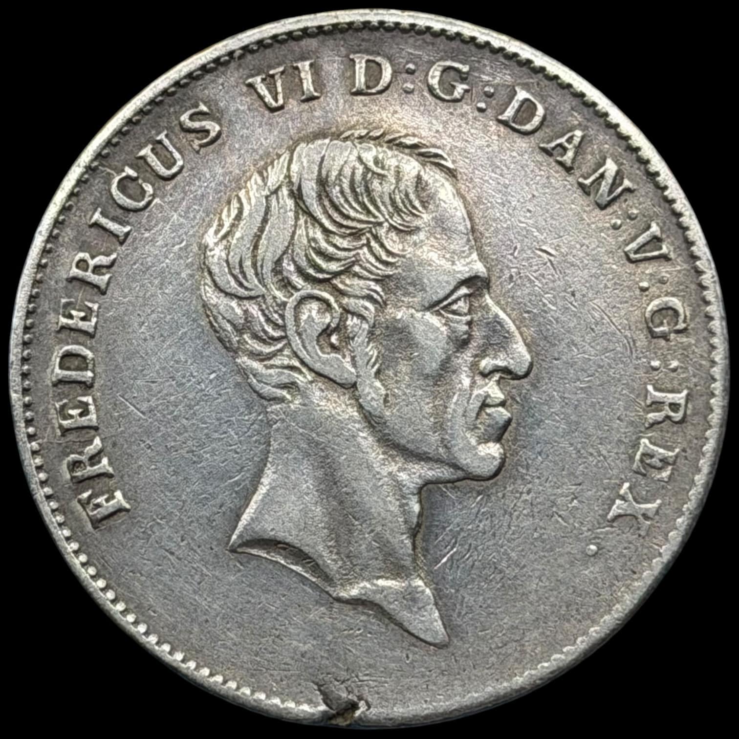 1834 FF, 1 rigsbankdaler / 1/2 speciedaler, Fre.VI, Sieg 28.1, Hede 27A, Kva. 1+ blanketfejl - Image 2