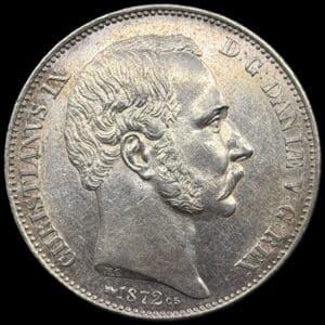1872 CS, 2 rigsdaler, Chr.IX, Sieg 5.2, Hede 4B, Kva. 01