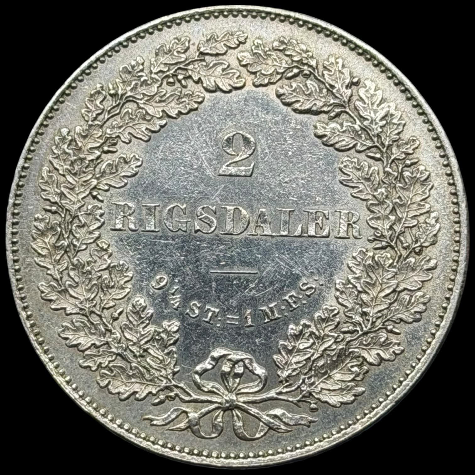 1868 RH, 2 rigsdaler, Chr.IX, Sieg 5.1, Hede 4A, Kva. 01 renset på advers - Image 4