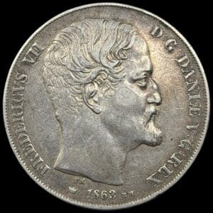1863 RH, 2 rigsdaler, Fre.VII, Sieg 14.3, Hede 6C, Kva. 1+