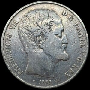 1855 FF, 2 rigsdaler, Fre.VII, Sieg 14.2, Hede 6B, Kva. 1 renset