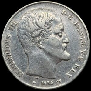 1855 VS, 2 rigsdaler, Fre.VII, Sieg 14.1, Hede 6A, Kva. 1 renset