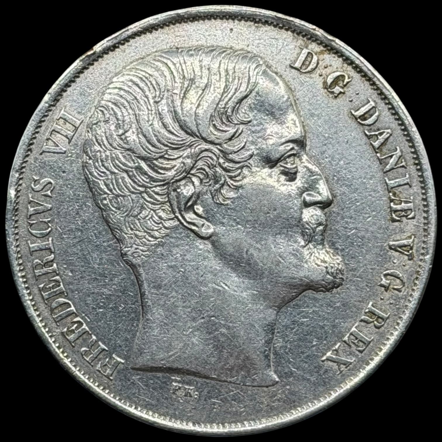 1854 VS, speciedaler, Fre.VII, Sieg 6.1, Hede 4A, Kva. 1+-1 renset, sjælden - Image 2
