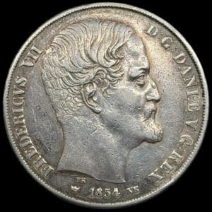 1854 VS, 2 rigsdaler, Fre.VII, Sieg 14.1, Hede 6A, Kva. 1+ renset
