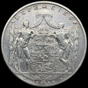 1845 VS, 1 speciedaler, Chr.VIII, Sieg 13.6, Hede 3E, Kva. 1-1+ renset