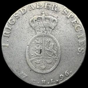 1796 CHL, 1 speciedaler, Chr.VII, Sieg 25.2, Hede 13B, Kva. 1