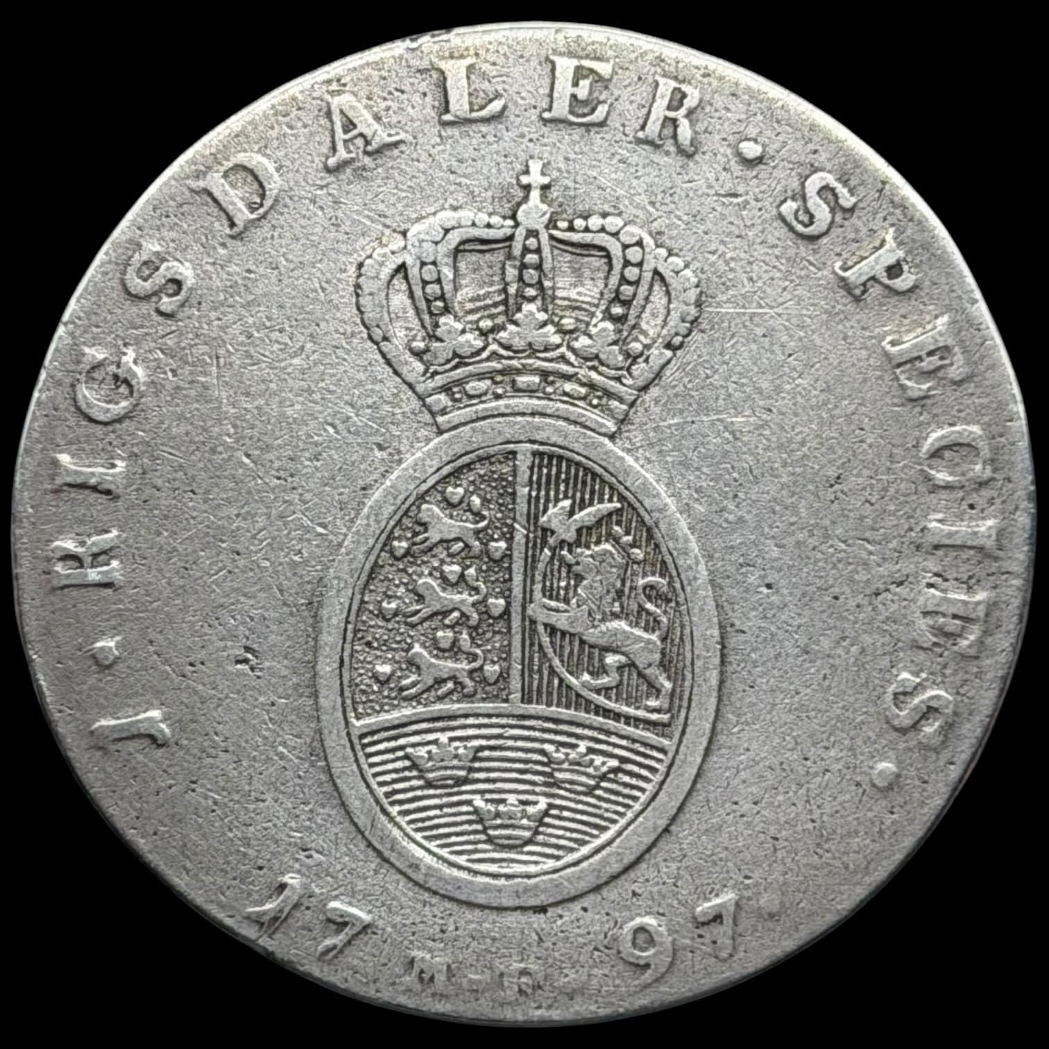 1797 MF, 1 speciedaler, Chr.VII, Sieg 25.1, Hede 13A, Kva. 1+
