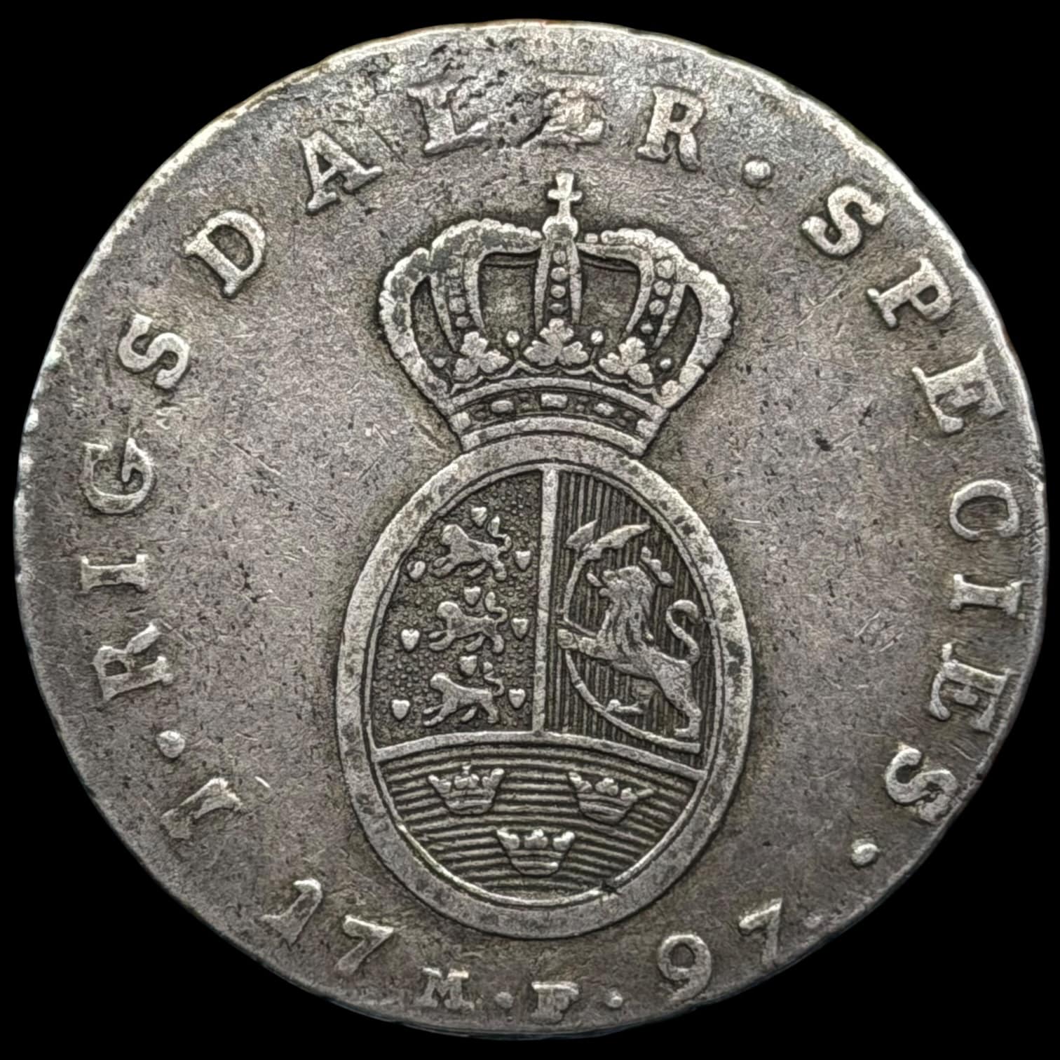 1797 MF, 1 speciedaler, Chr.VII, Sieg 25.1, Hede 13A, Kva. 1+