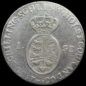 1790 M, 1 speciedaler, Slesvig Holsten, Chr.VII, Sieg 54.4, Hede 39D, Kva. 1+-1 renset