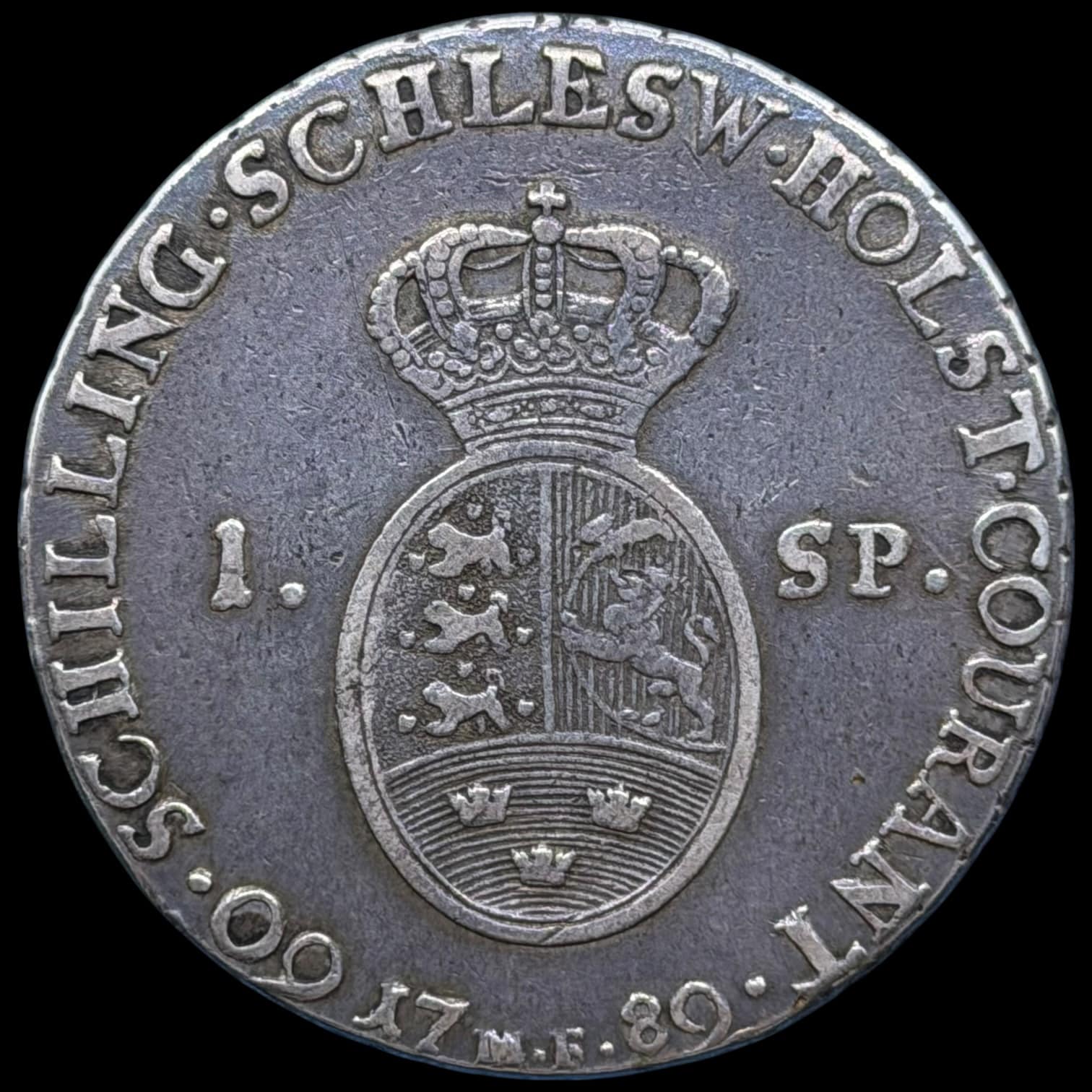 1789 M, 1 speciedaler, Slesvig Holsten, Chr.VII, Sieg 45.4, Hede 39D, Kva. 1+