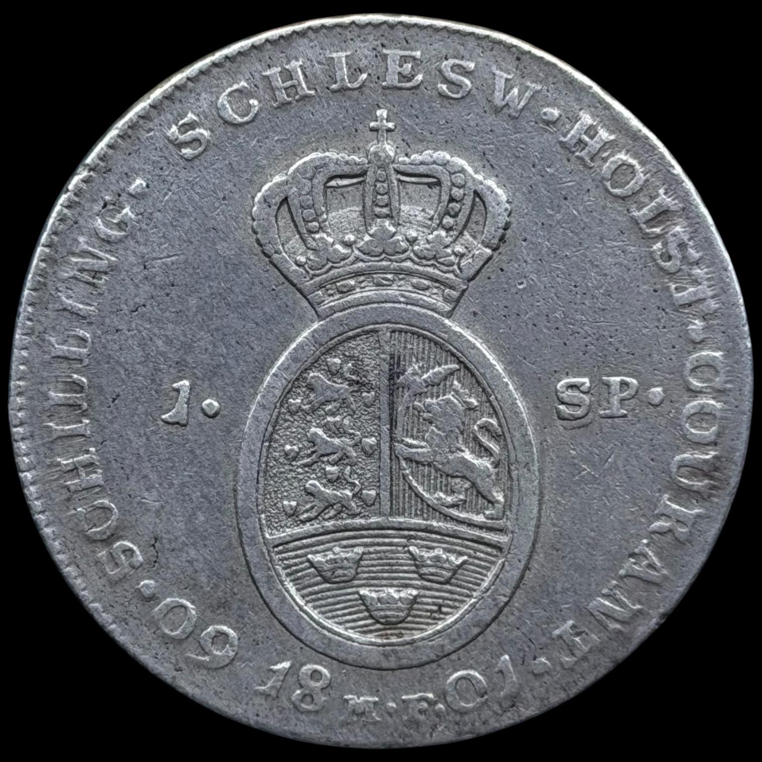 1801 MF, 1 speciedaler, Slesvig Holsten, Chr.VII, Sieg 45.1, Hede 39A, Kva. 1+