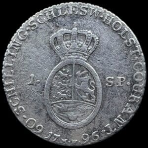 1796 MF, 1 speciedaler, Slesvig Holsten, Chr.VII, Sieg 45.1, Hede 39A, Kva. 1+-1 "Meget sjælden"