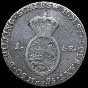 1795 MF, 1 speciedaler, Slesvig Holsten, Chr.VII, Sieg 45.1, Hede 39A, Kva. 1-1+