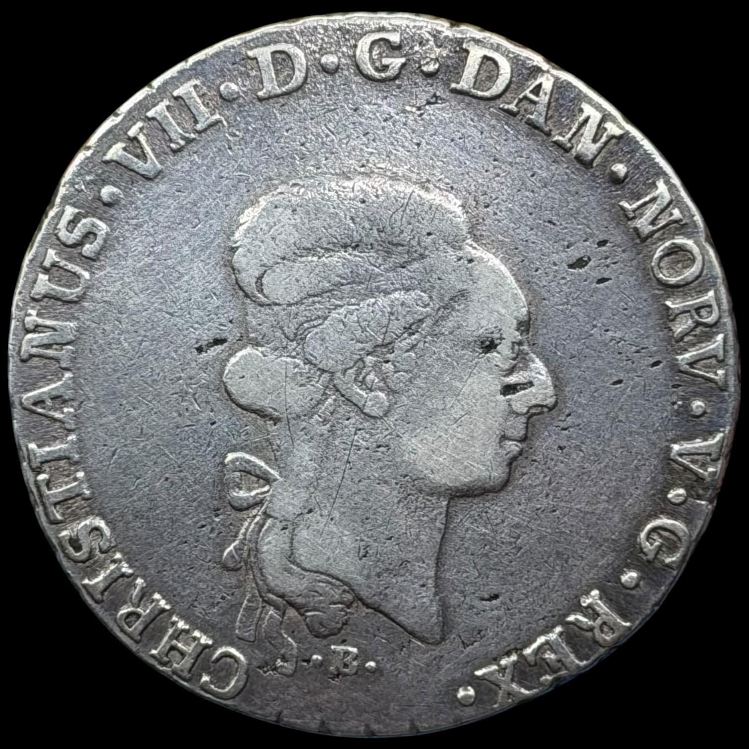 1795 MF, 1 speciedaler, Slesvig Holsten, Chr.VII, Sieg 45.1, Hede 39A, Kva. 1-1+ - Image 2