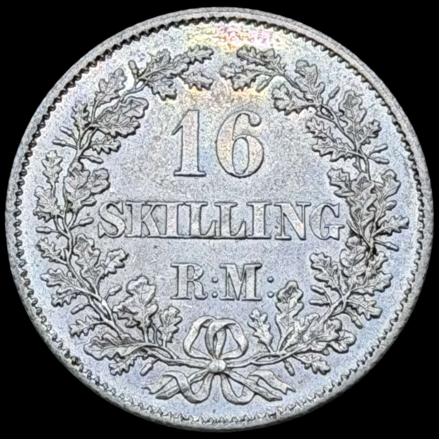 1856, 16 skilling, Fre.VII, Sieg 11, Hede 10B, Kva. 0-01 Medaljeprægskarakter - Image 2
