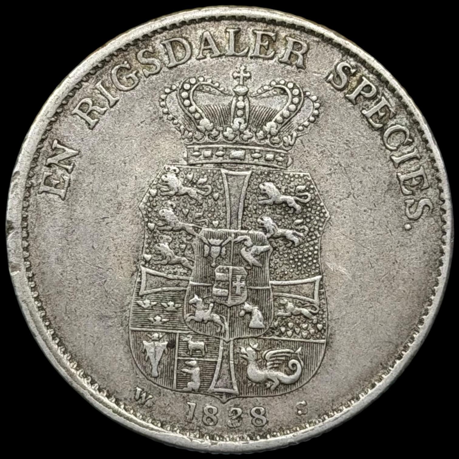 1838 WS, 1 speciedaler, Fre.VI, Sieg 30.3, Hede 26D, Kva. 1+