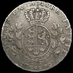 1776 HSK, 1 speciedaler, Chr.VII, Sieg 23.2, Hede 11B, Kva. 1+-1