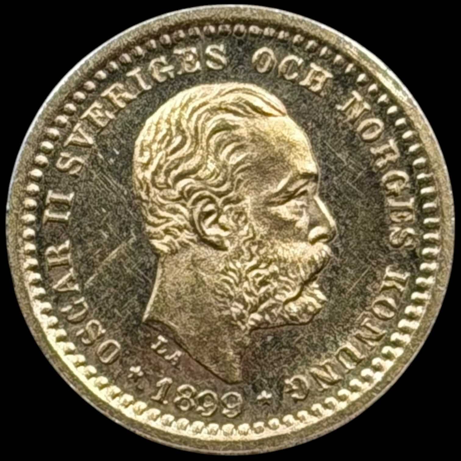 Sverige, 5 kronor 1899, Oskar II, SM 39, KM 756, 2,24 g, Kva. 0-01 Medaljeprægskarakter