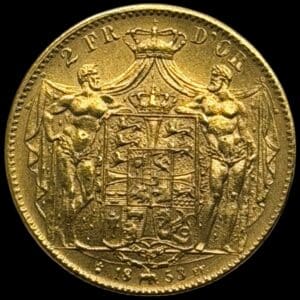 1853 FF, 2 Frederik d'or, Fre.VII, Sieg 16.2, Hede 1B, Kva 01, Ex. Zinck VII 29/04 2004, Ex. Sally 1929