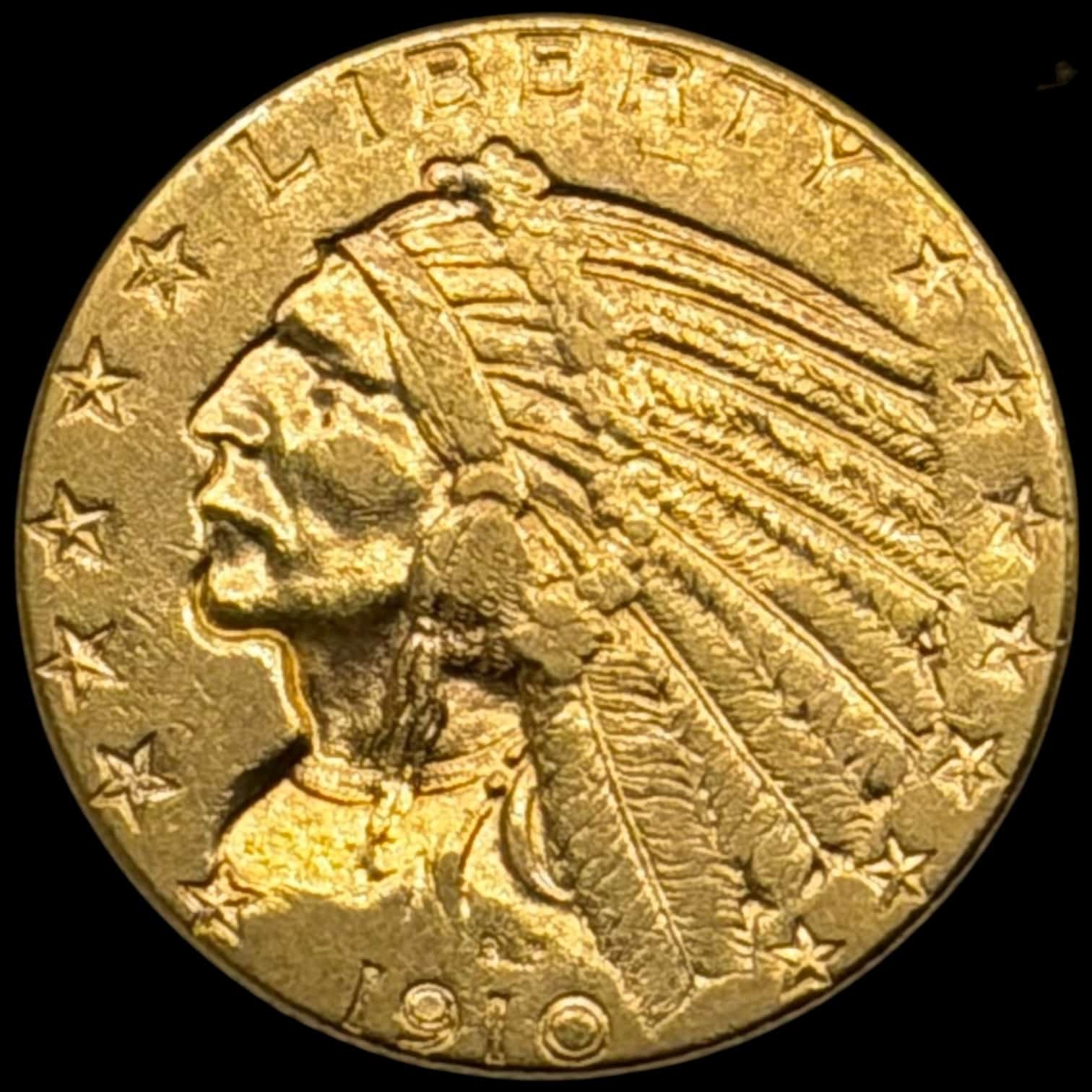 USA, 5 dollars 1910 ″Indien Head”, 8,36g, KM 129, Kva. 1+-01