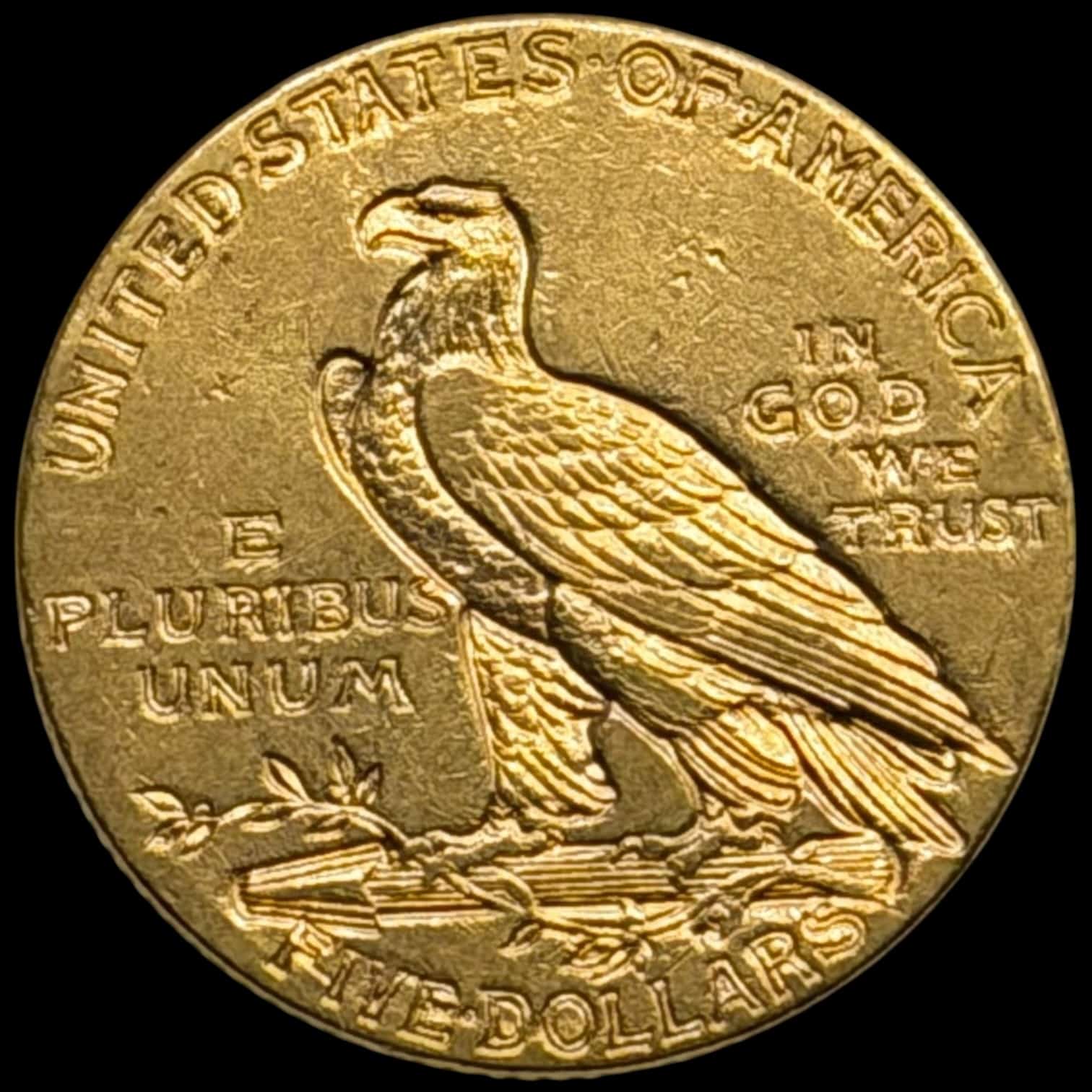USA, 5 dollars 1910 ″Indien Head”, 8,36g, KM 129, Kva. 1+-01 - Image 2
