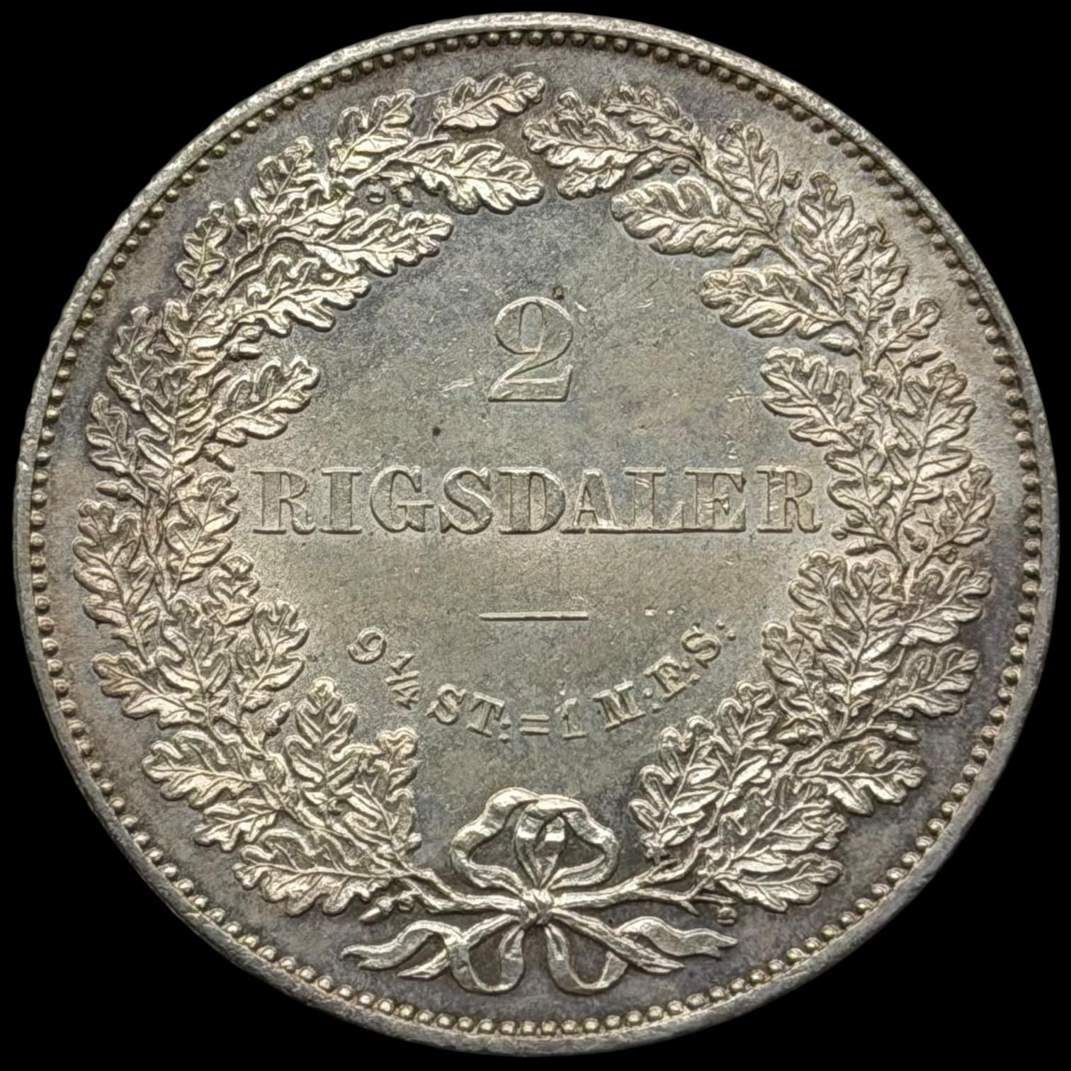 1871 CS, 2 rigsdaler, Chr.IX, Sieg 5.2, Hede 4B, Kva. 01 - Image 2