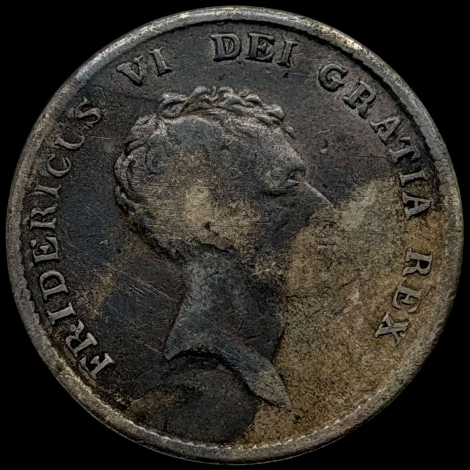1813, 1 Rigsbankdaler, Fre.VI, Sieg 26.1, Hede 24A, Kva. 1 svag korroderet, u.alm type - Image 2