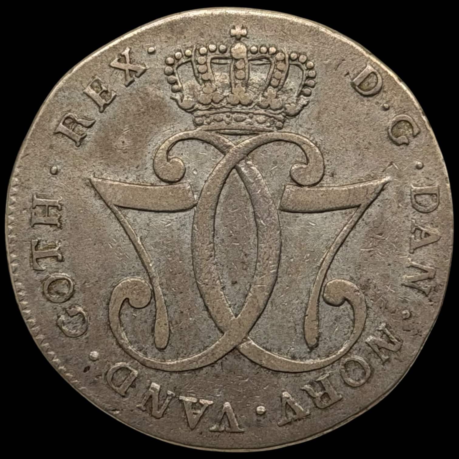 1776 CHL, 1 speciedaler, Chr.VII, Sieg 24.1, Hede 11C, Kva. 1+ - Image 2