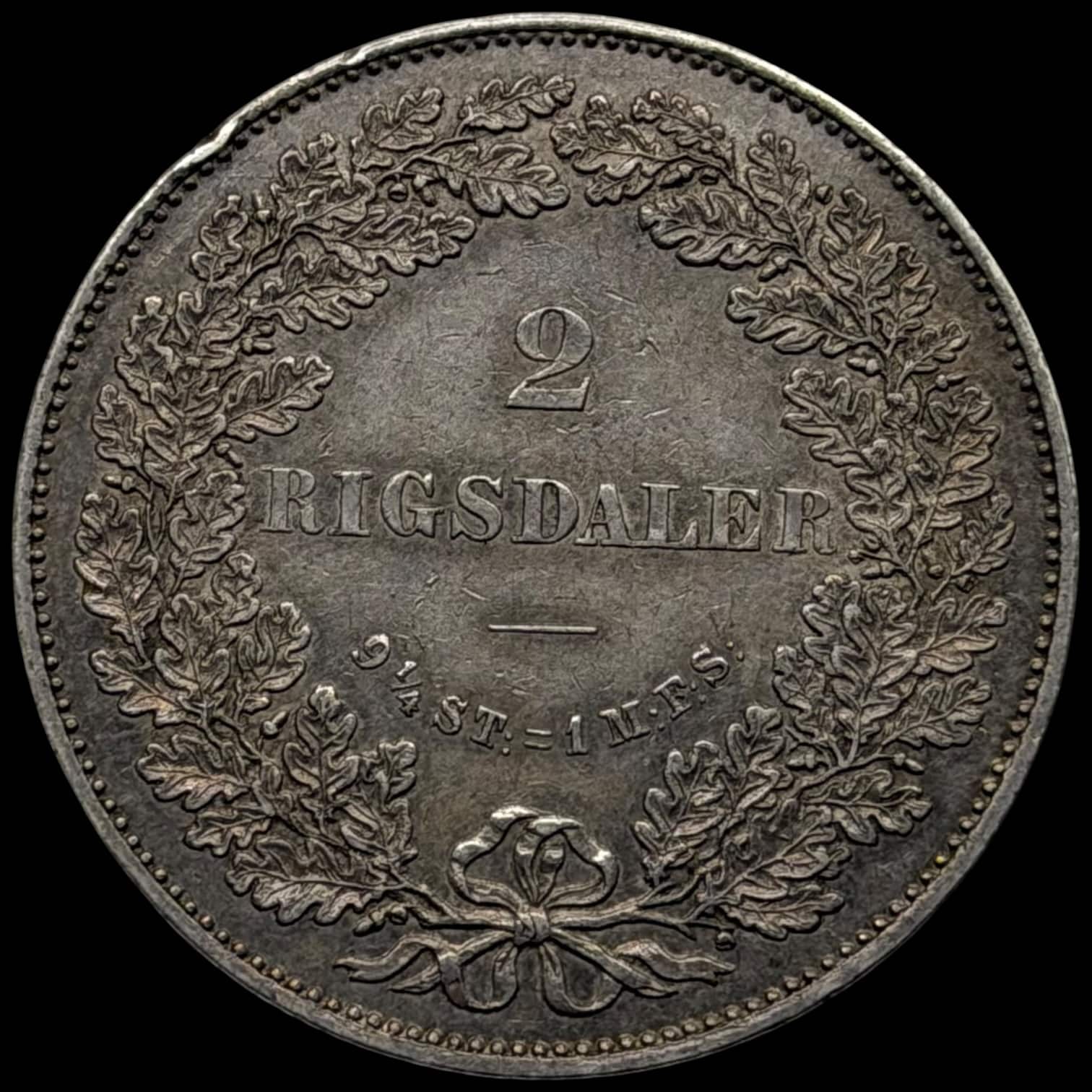 1872, 2 rigsdaler, Chr.IX, Sieg 5.2, Hede 4B, Kva. 01-1+ ks. - Image 2