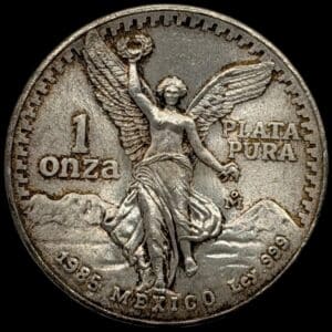 Mexico, 1 onza 1985, 1 oz / 31.1 gram AG, KM 494.1, Kva. 0-01