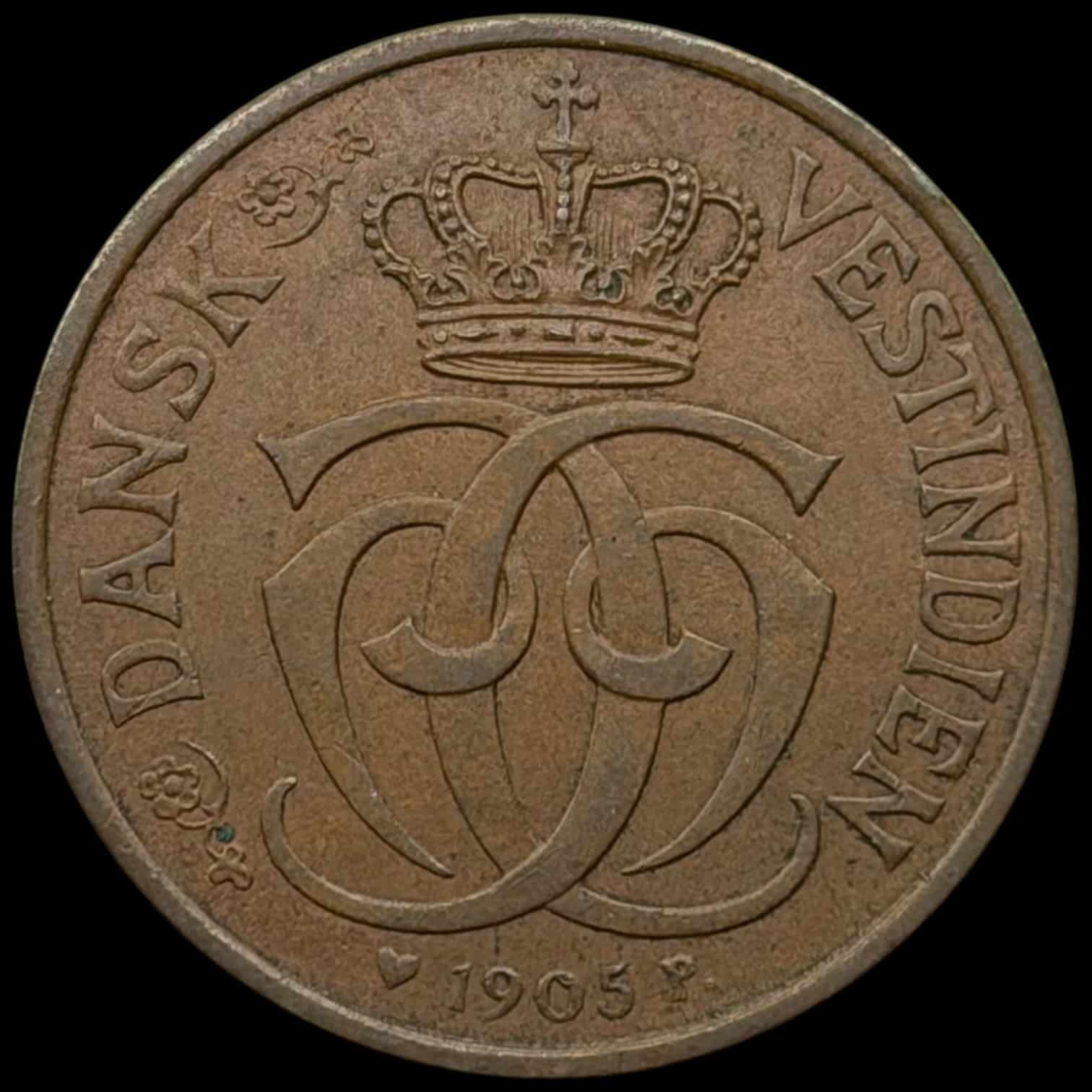 Dansk Vestindien, 2 cent 1905, Chr.IX, Sieg 26, Hede 35, KM 76, Kva. 1+-01 - Image 2