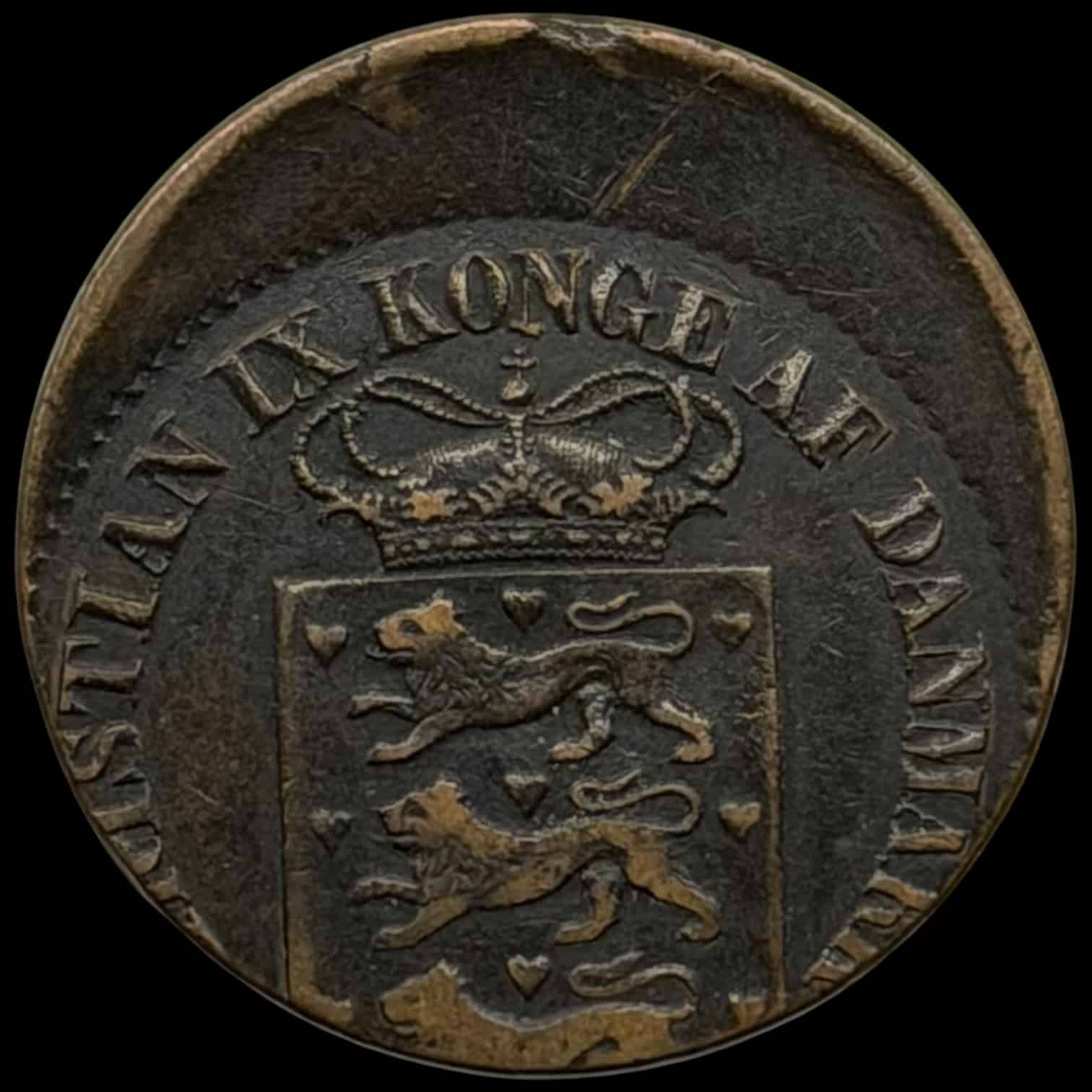 Dansk Vestindien, 1 cent 1859-1883, Sieg 15/20, Hede 23/28, KM 63/68, Kva. 1+ "Fejlpræg" Sjældent decenteret præg - Image 2