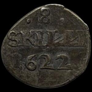 1622, 8 skilling 1622, Chr.VI, Sieg 58.2, Hede 122, Kva. 1-1+